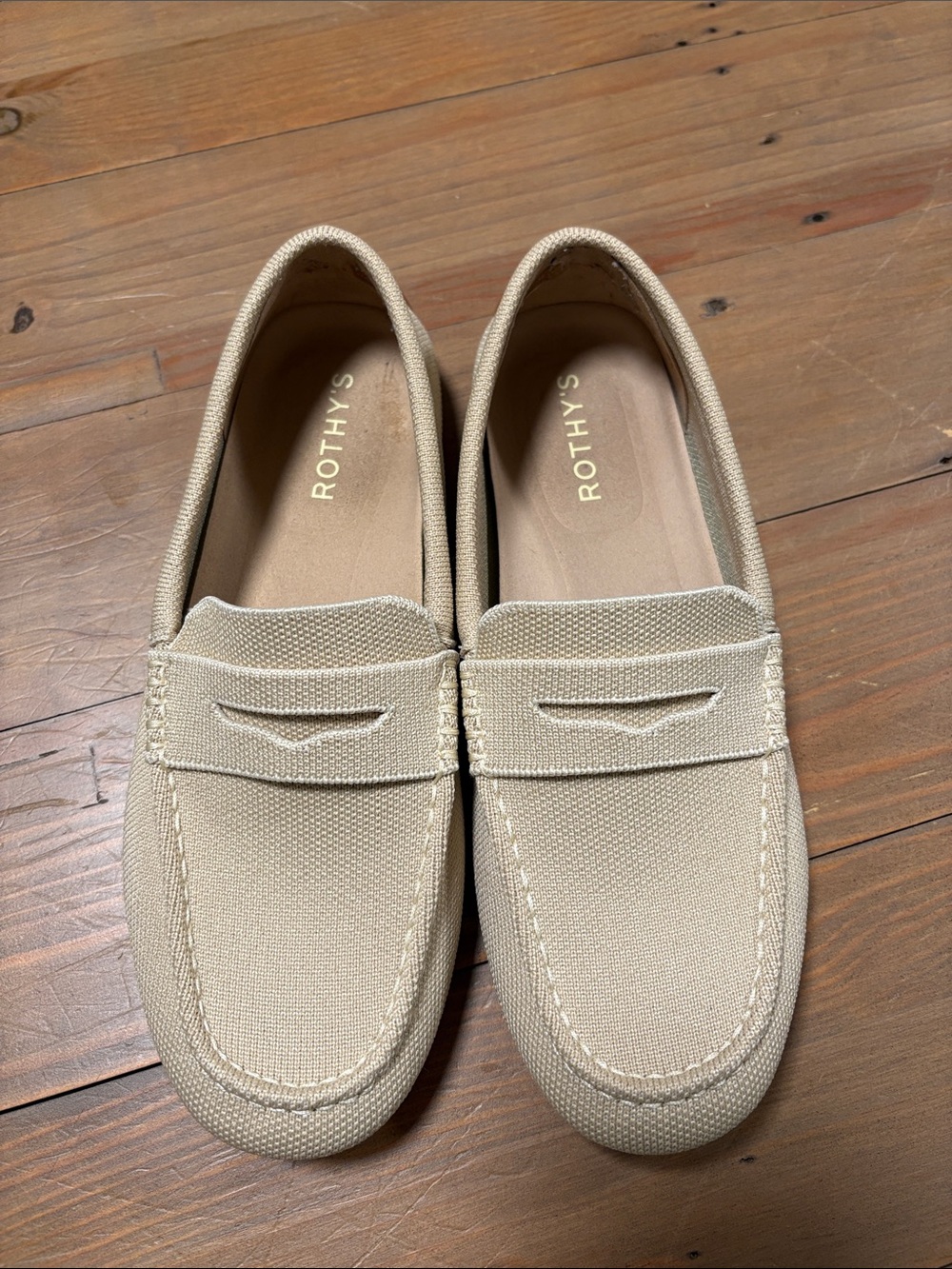 Rothy's women’s Light Beige Canvas Penny Loafers